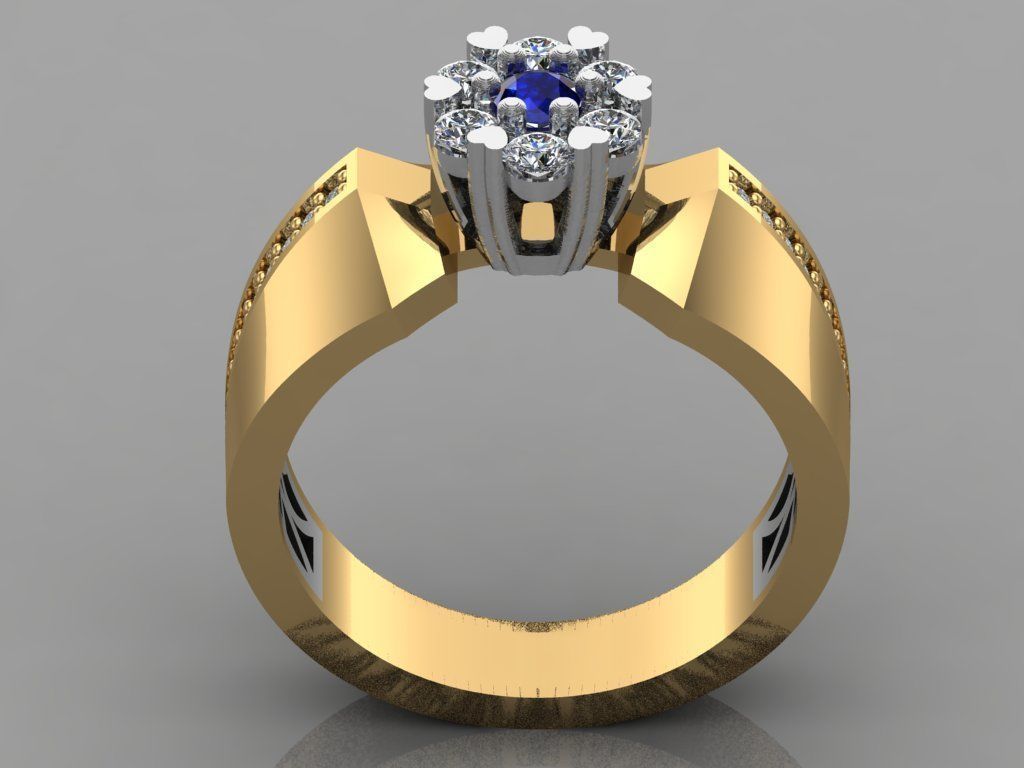 GC GOLD TW0127- Diamond ring  3D print model_2