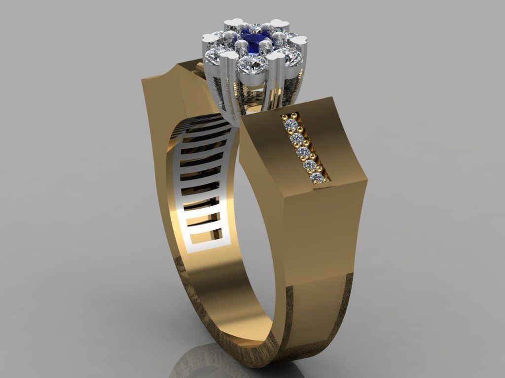 GC GOLD TW0128- Diamond ring  3D print model_2