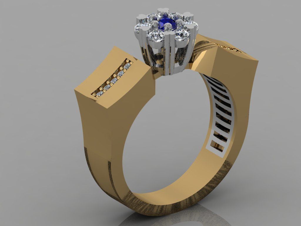 GC GOLD TW0128- Diamond ring  3D print model_1