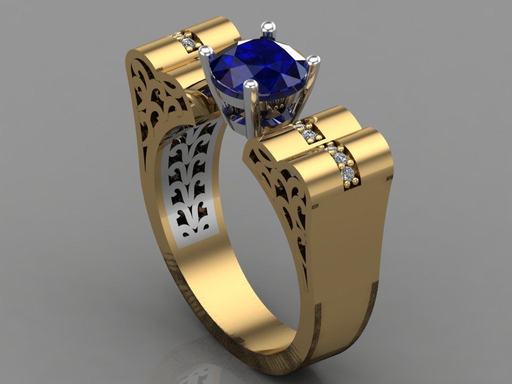 GC GOLD TW0129- Diamond ring  3D print model_2