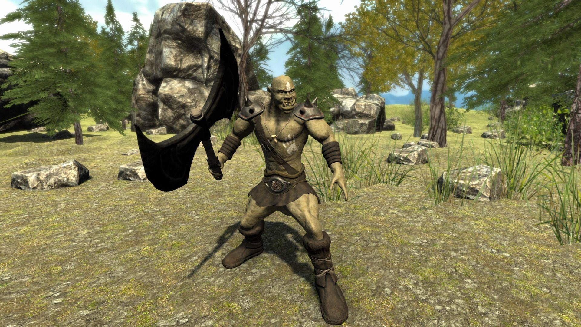 Orc Warrior Low-poly 3D model_8