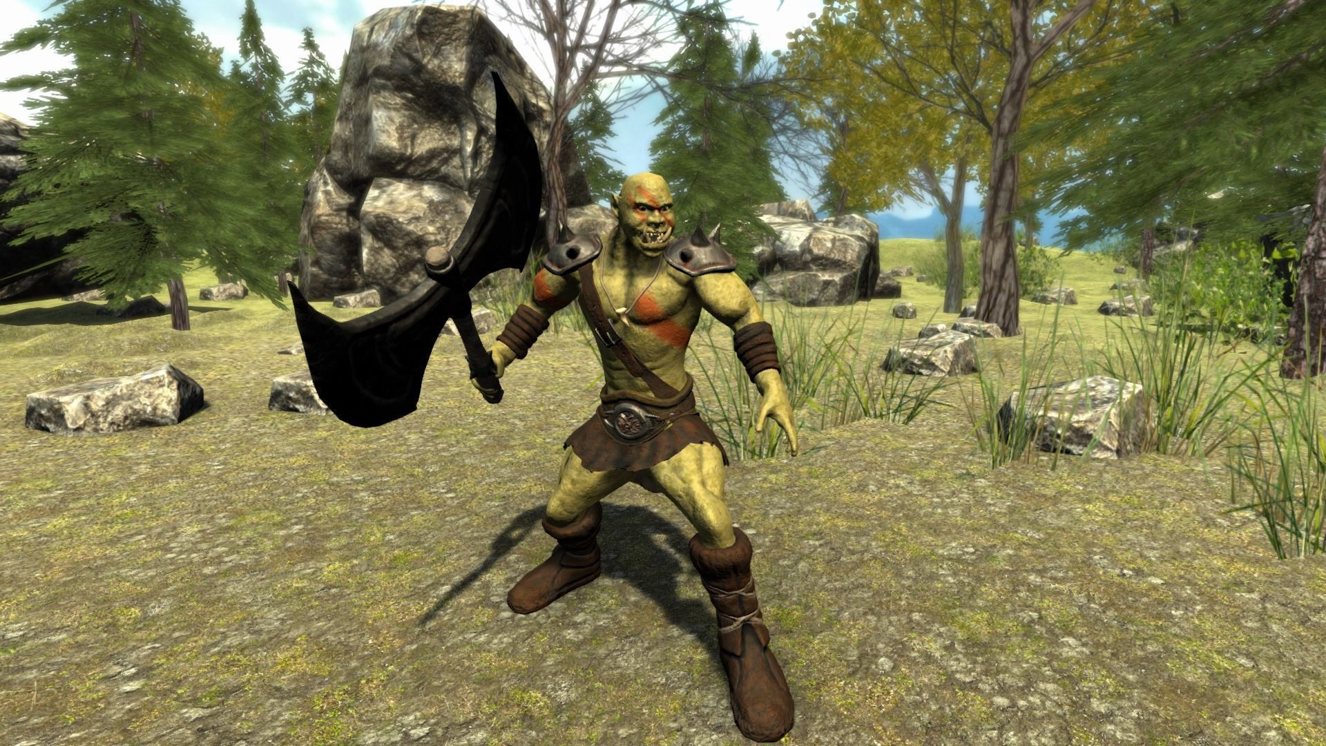 Orc Warrior Low-poly 3D model_9