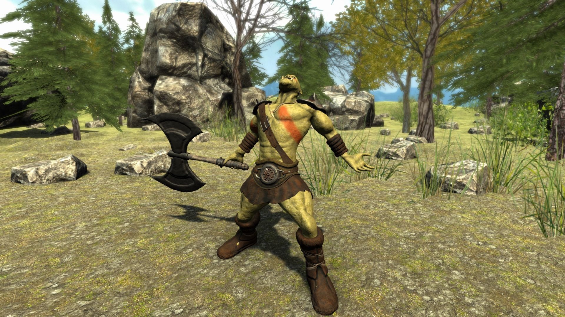 Orc Warrior Low-poly 3D model_4