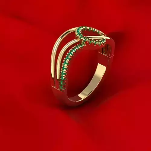 Ornamental ring with gems 3D print model