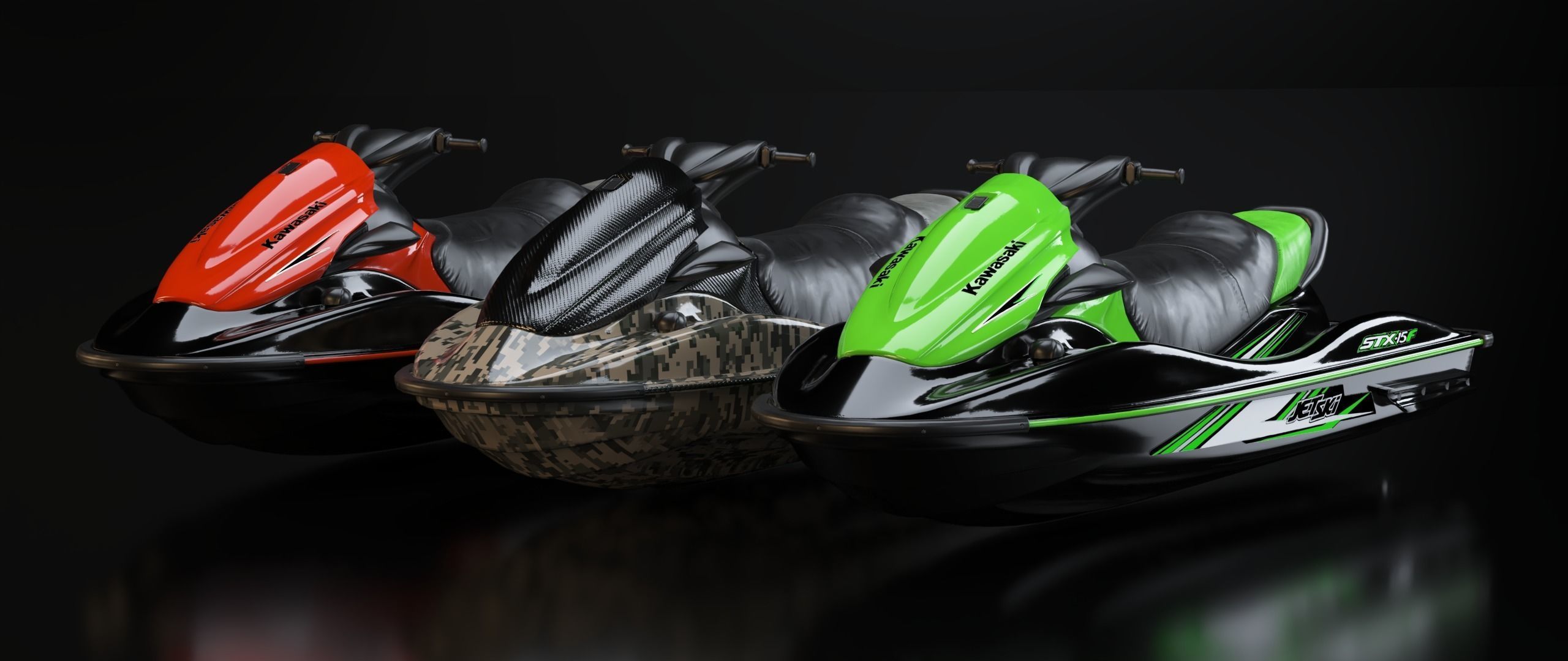 KAWASAKI JET SKI STX-15F Low-poly 3D model_29