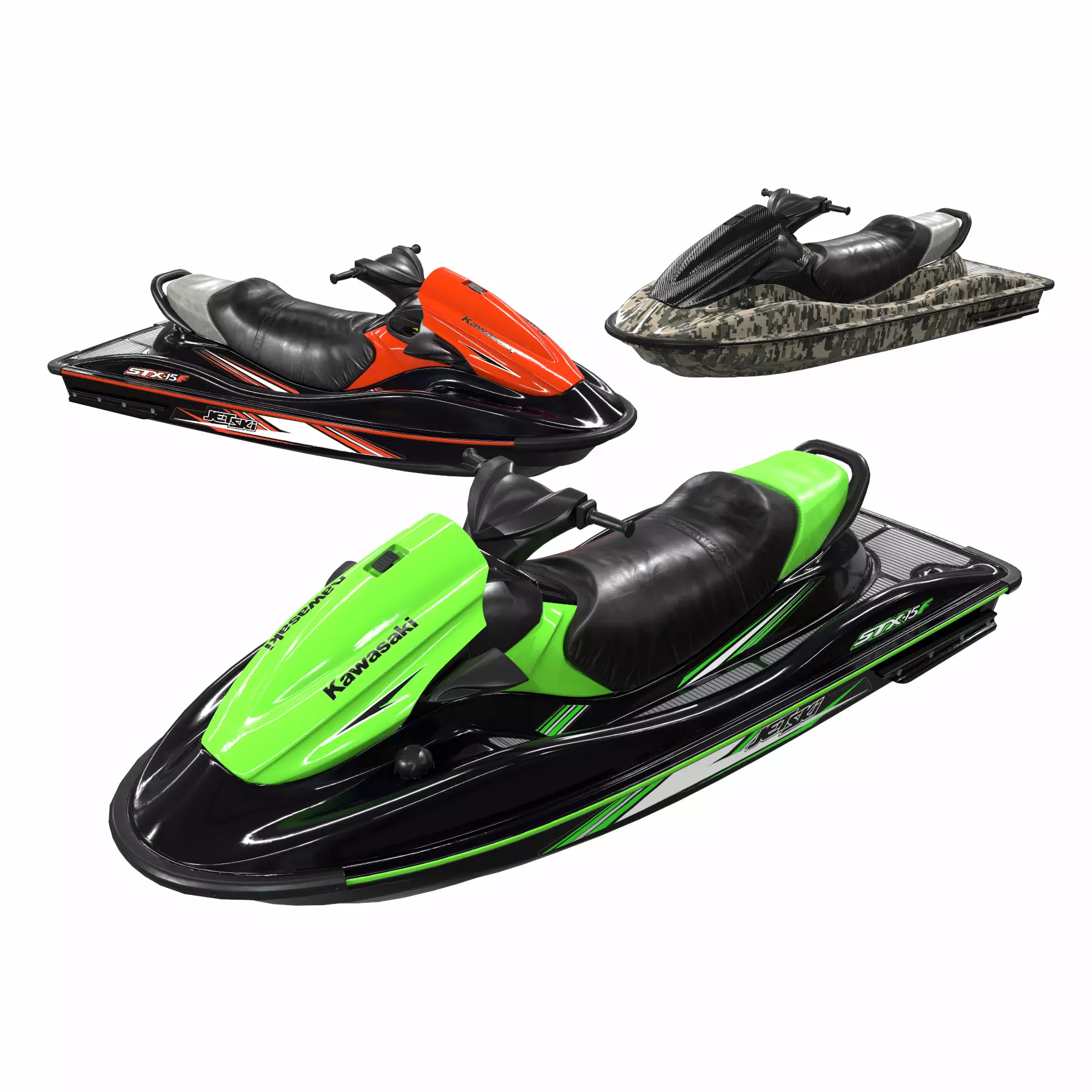 KAWASAKI JET SKI STX-15F Low-poly 3D model_0