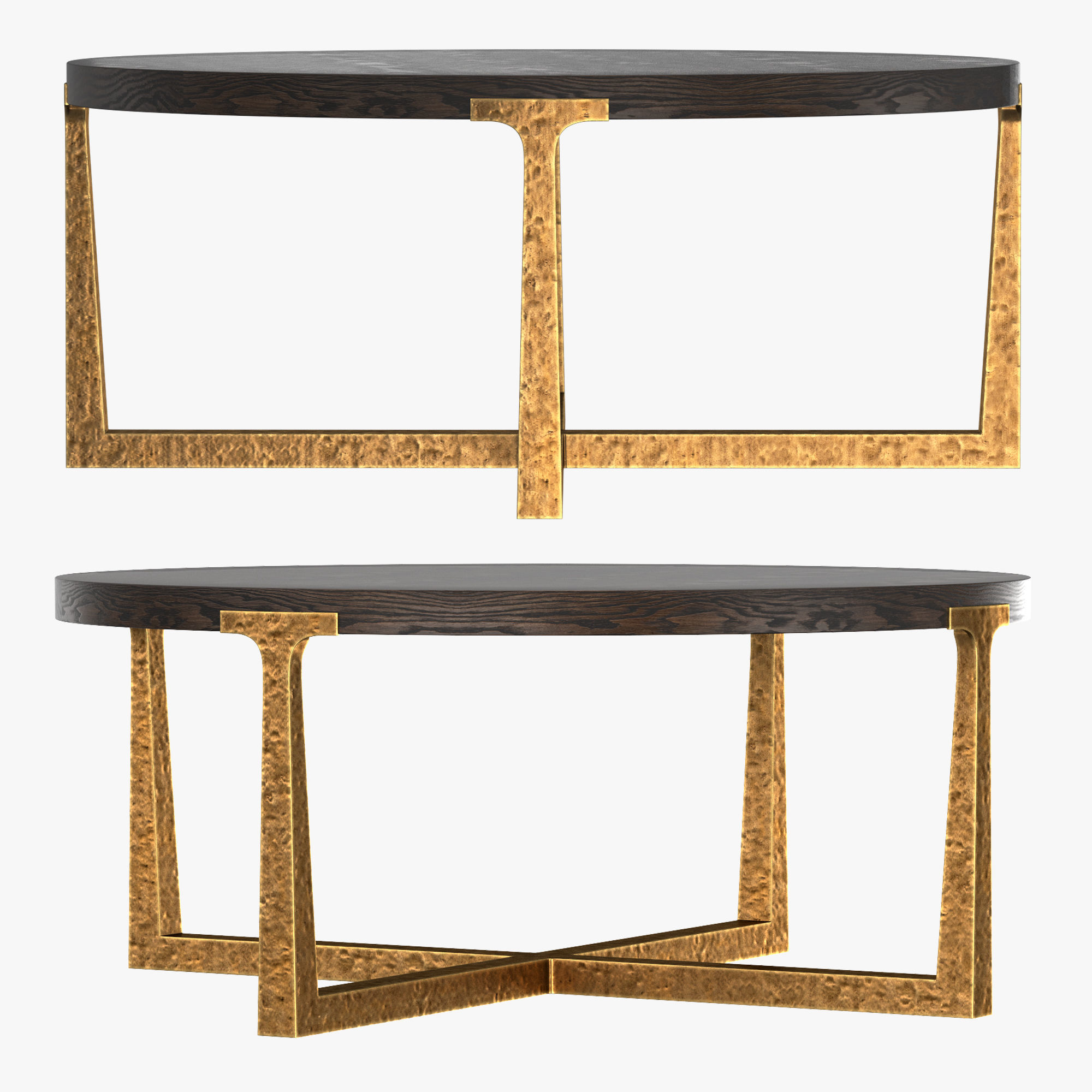 T-BRACE ROUND COFFEE TABLE 3D model_6