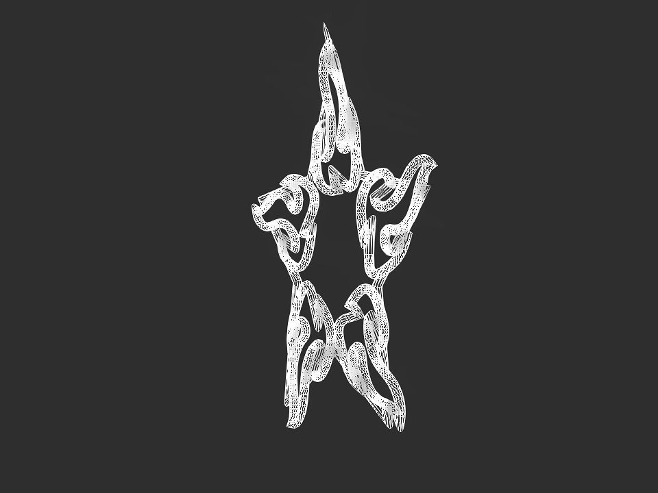 Hollow Star Fire 2d 3D Decoration Low-poly 3D model_18