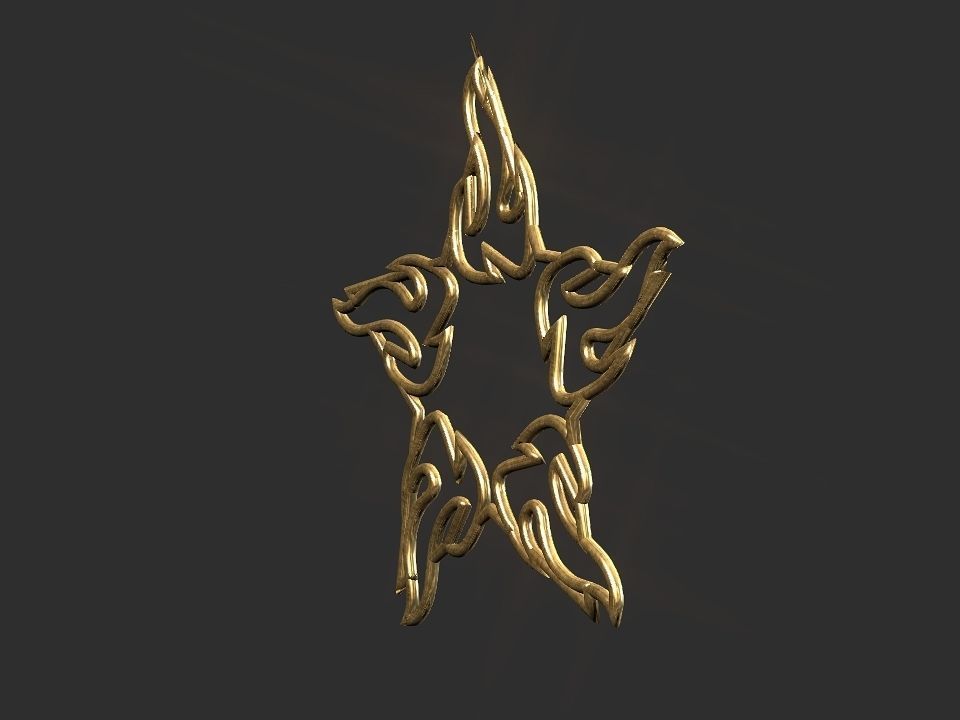 Hollow Star Fire 2d 3D Decoration Low-poly 3D model_21