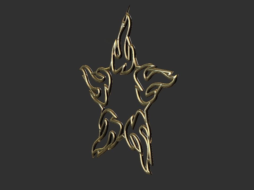 Hollow Star Fire 2d 3D Decoration Low-poly 3D model_6