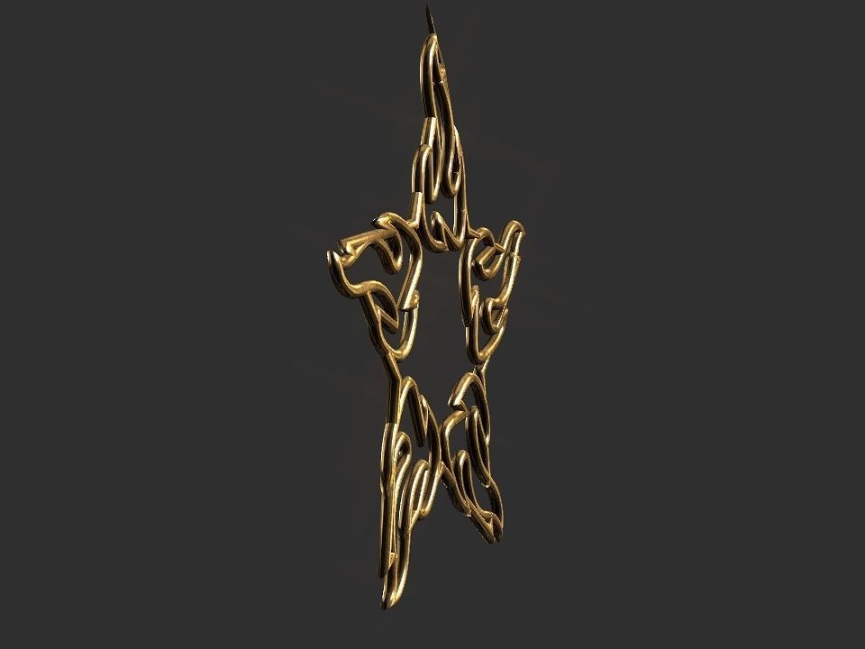 Hollow Star Fire 2d 3D Decoration Low-poly 3D model_11