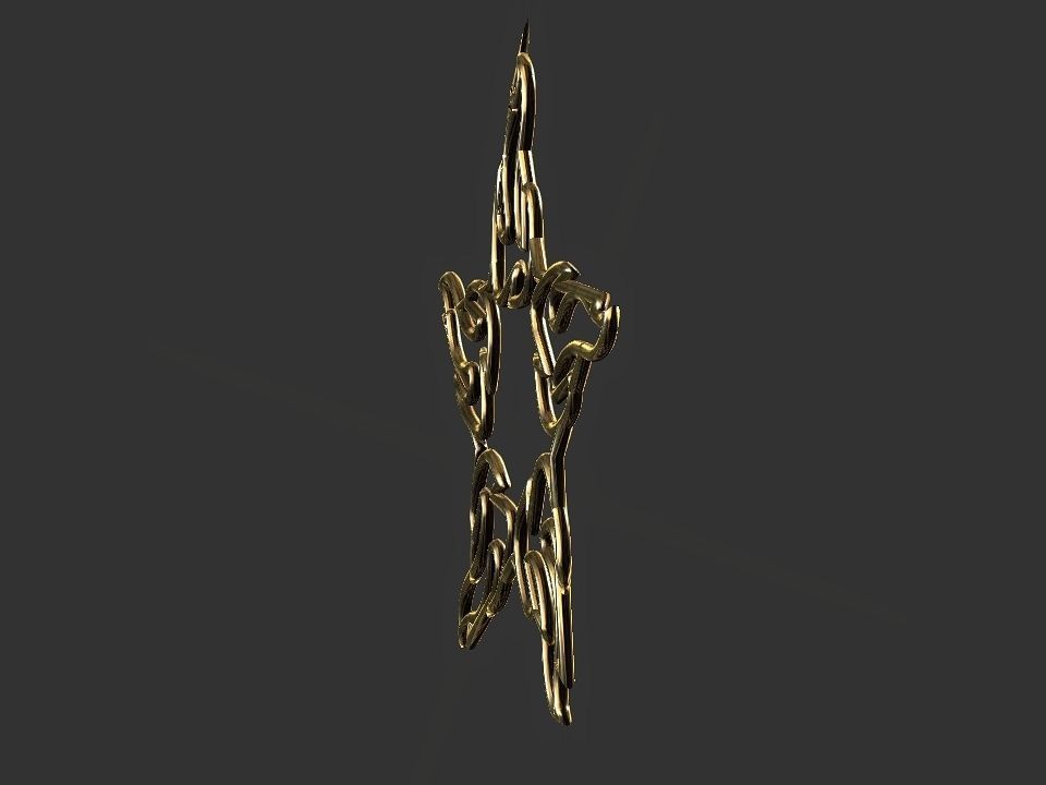 Hollow Star Fire 2d 3D Decoration Low-poly 3D model_8