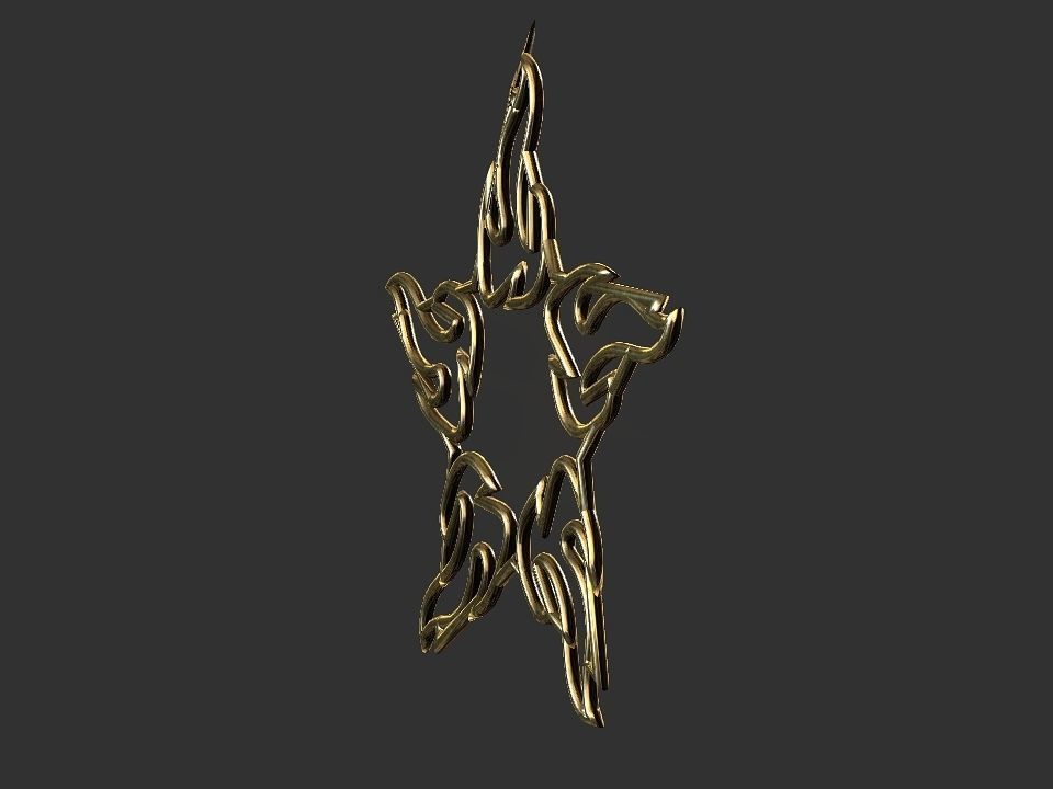 Hollow Star Fire 2d 3D Decoration Low-poly 3D model_7