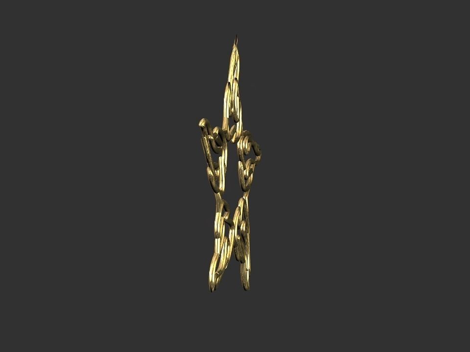 Hollow Star Fire 2d 3D Decoration Low-poly 3D model_25