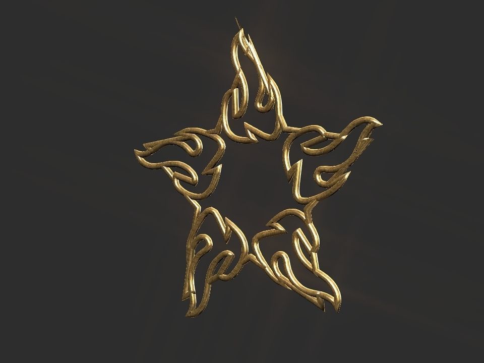 Hollow Star Fire 2d 3D Decoration Low-poly 3D model_12