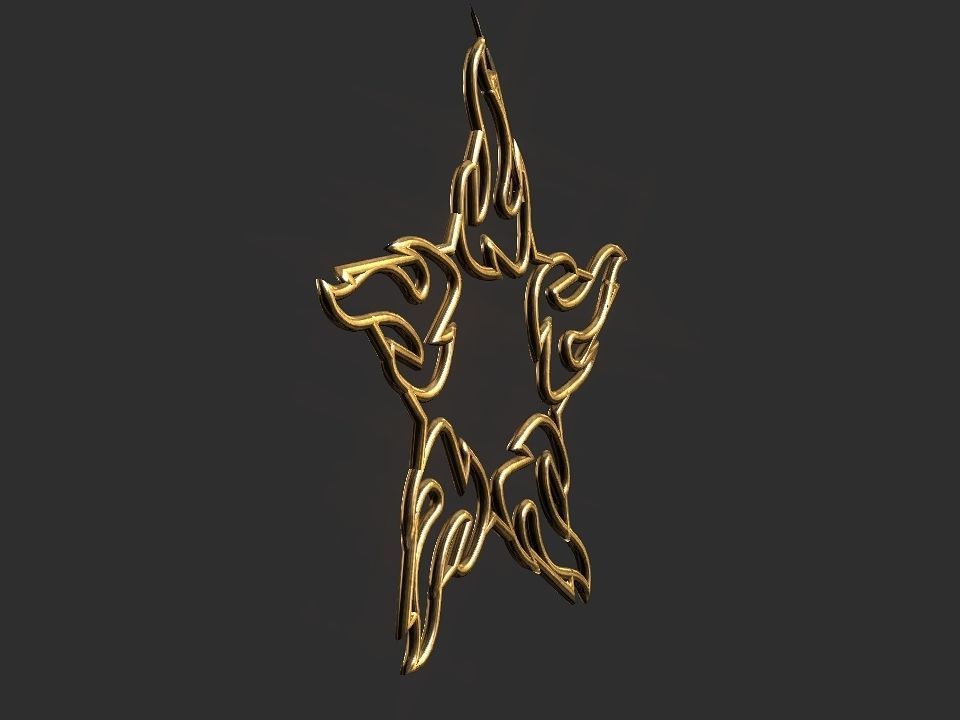 Hollow Star Fire 2d 3D Decoration Low-poly 3D model_13