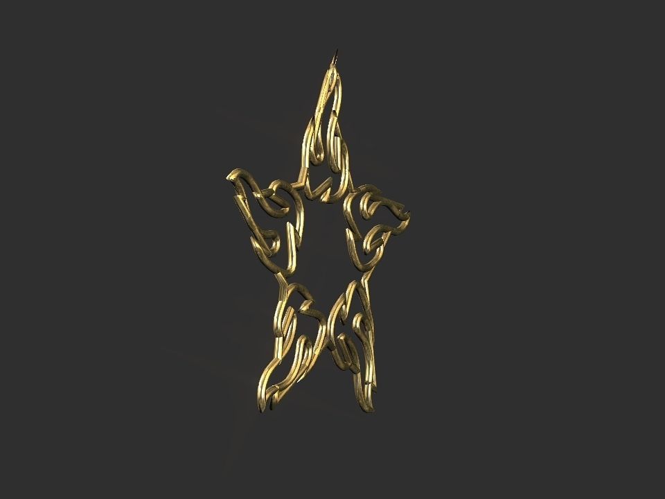 Hollow Star Fire 2d 3D Decoration Low-poly 3D model_26