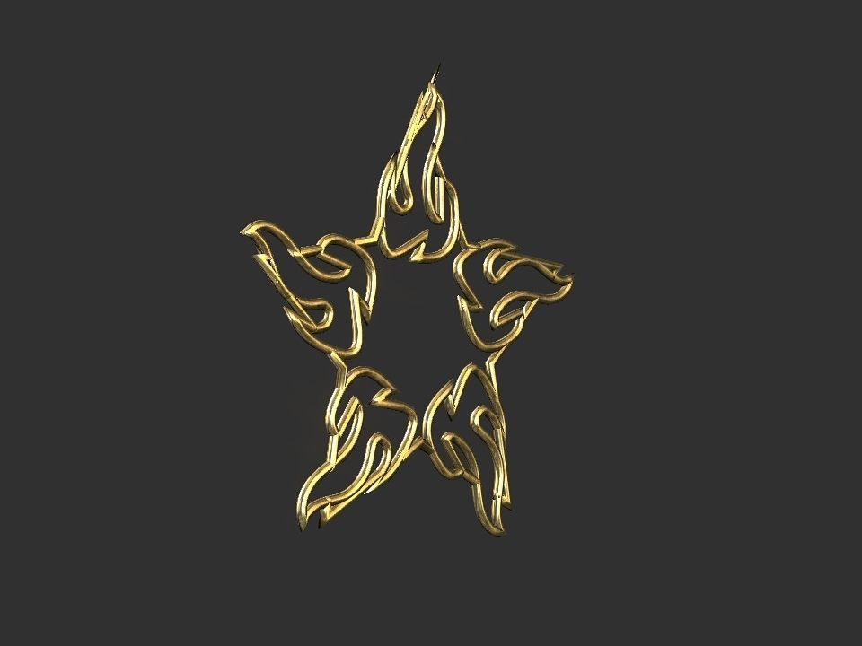Hollow Star Fire 2d 3D Decoration Low-poly 3D model_27