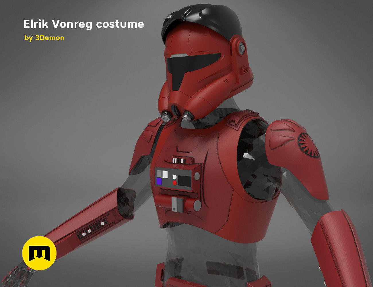 Elrik Vonreg armor  3D print model_7