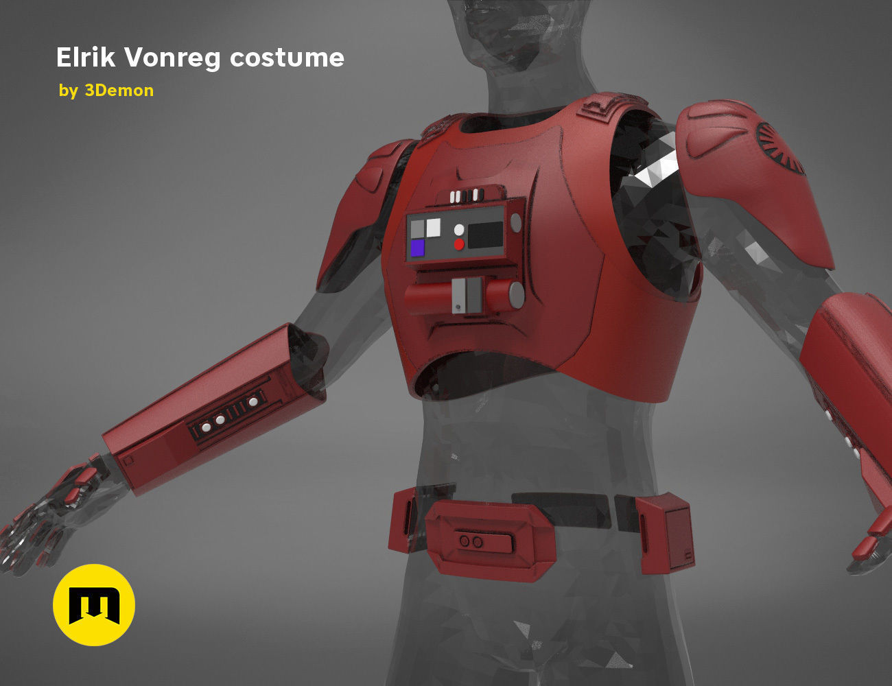 Elrik Vonreg armor  3D print model_16