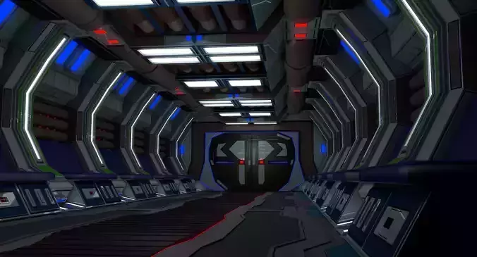 Sci fi spaceship interior 