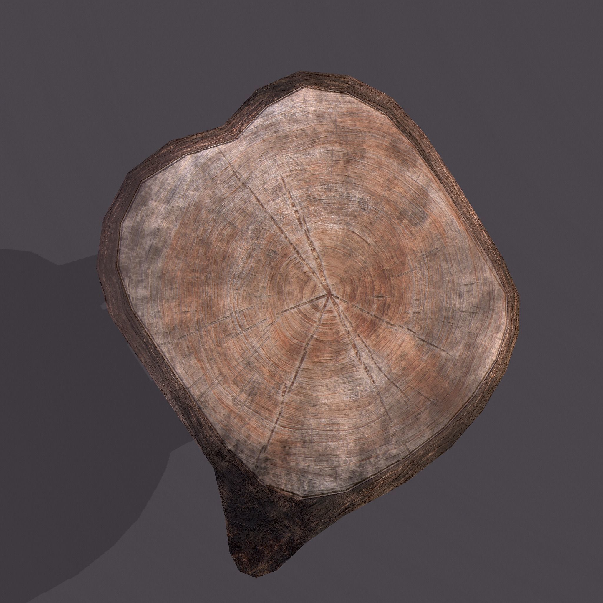 Medieval Wooden Bar Stool Low-poly 3D model_15