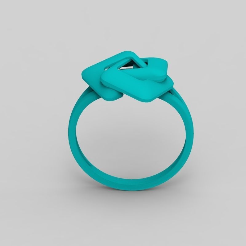 Women Ring geometric with rhombuses 3dm stl 3D print model 3D print model_19