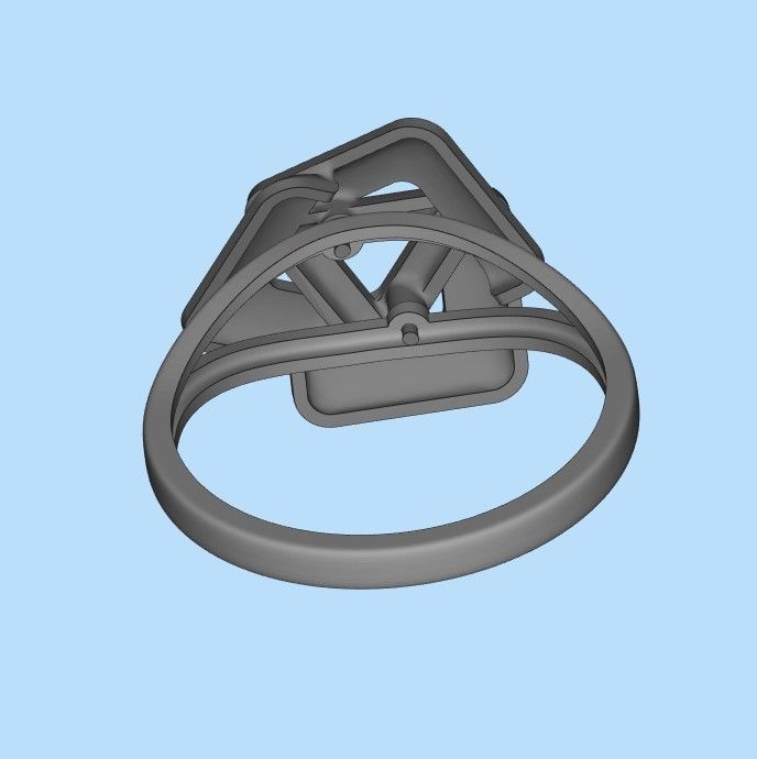 Women Ring geometric with rhombuses 3dm stl 3D print model 3D print model_35