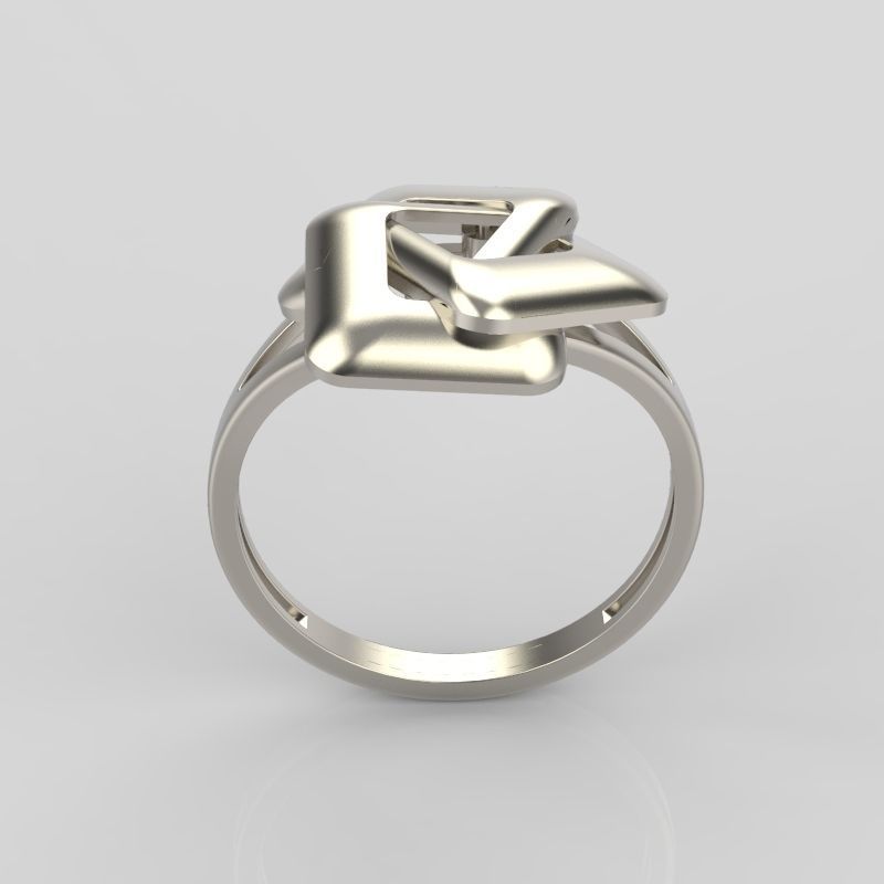 Women Ring geometric with rhombuses 3dm stl 3D print model 3D print model_3