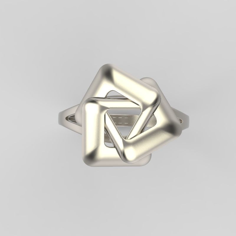 Women Ring geometric with rhombuses 3dm stl 3D print model 3D print model_9