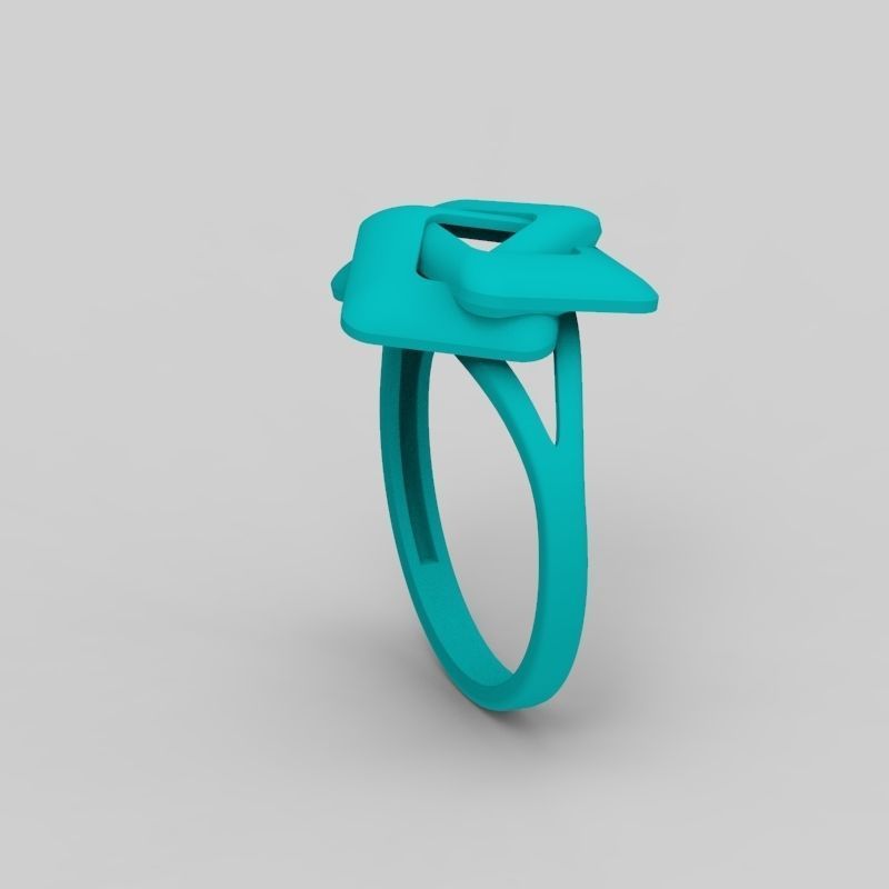 Women Ring geometric with rhombuses 3dm stl 3D print model 3D print model_23