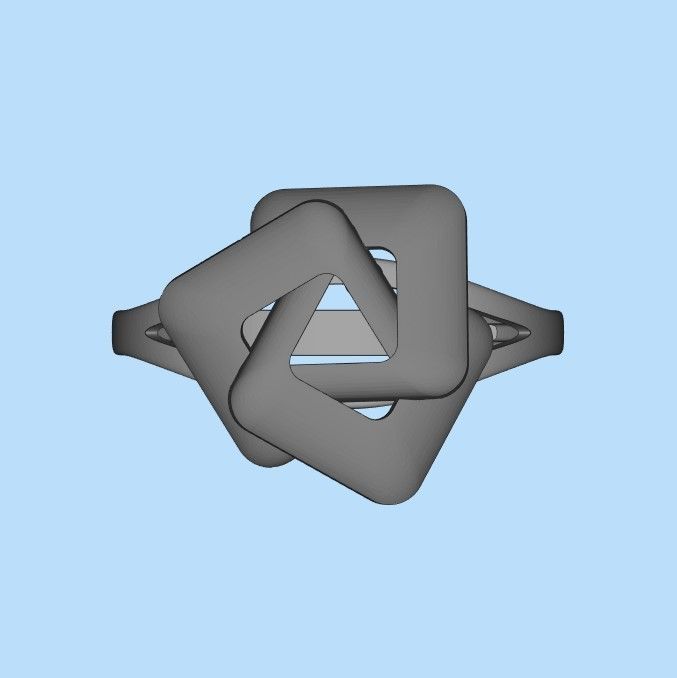 Women Ring geometric with rhombuses 3dm stl 3D print model 3D print model_36