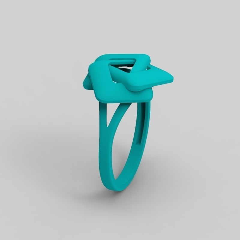 Women Ring geometric with rhombuses 3dm stl 3D print model 3D print model_22