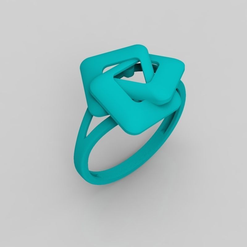 Women Ring geometric with rhombuses 3dm stl 3D print model 3D print model_15
