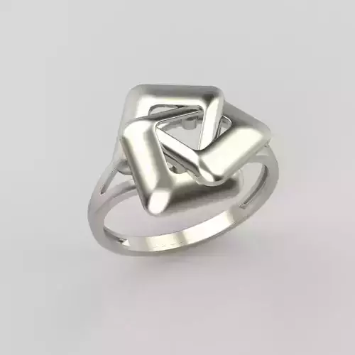 Women Ring geometric with rhombuses 3dm stl 3D print model 3D print model