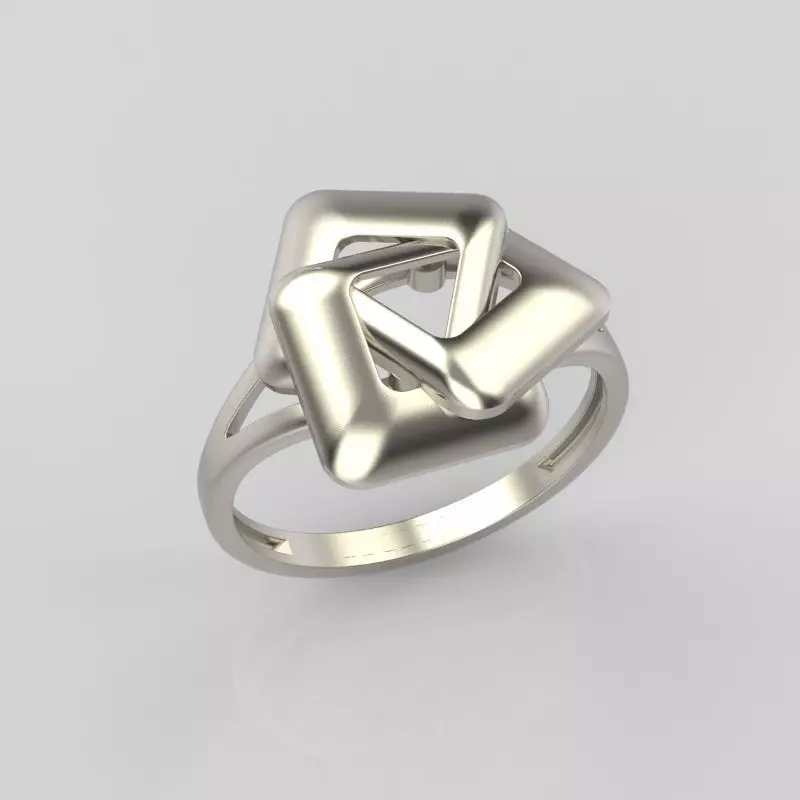 Women Ring geometric with rhombuses 3dm stl 3D print model 3D print model_0