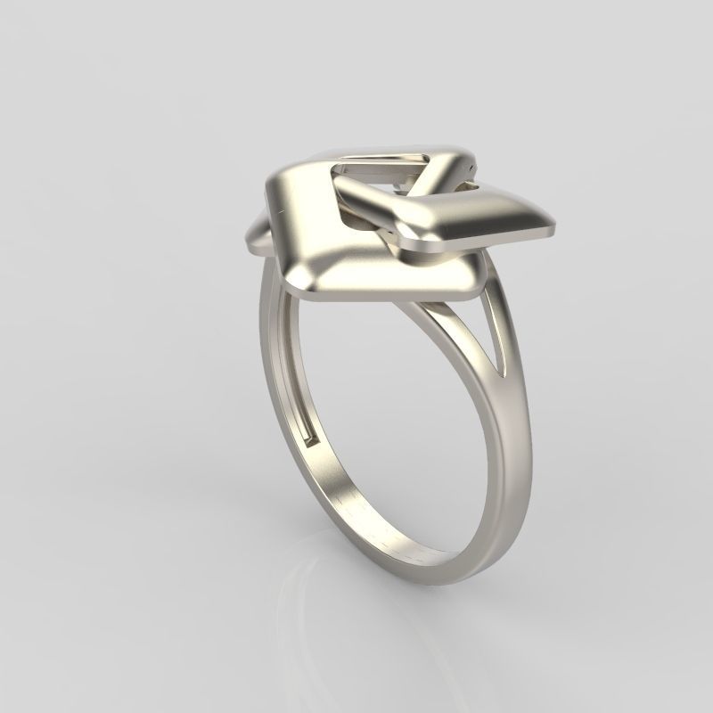 Women Ring geometric with rhombuses 3dm stl 3D print model 3D print model_7