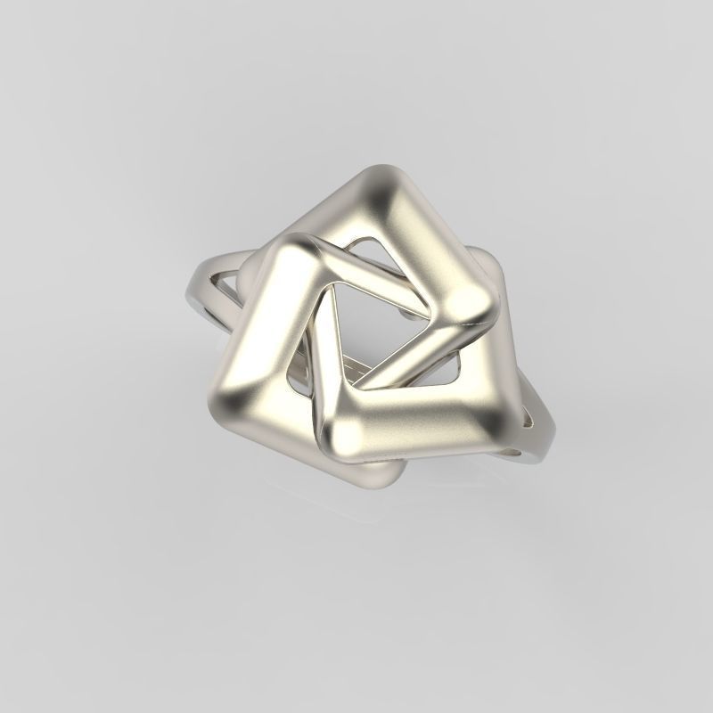 Women Ring geometric with rhombuses 3dm stl 3D print model 3D print model_10