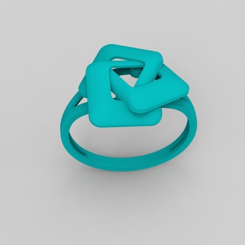 Women Ring geometric with rhombuses 3dm stl 3D print model 3D print model_13
