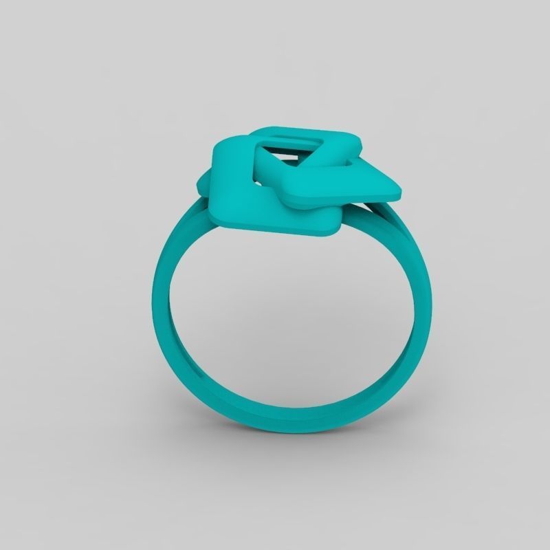 Women Ring geometric with rhombuses 3dm stl 3D print model 3D print model_18
