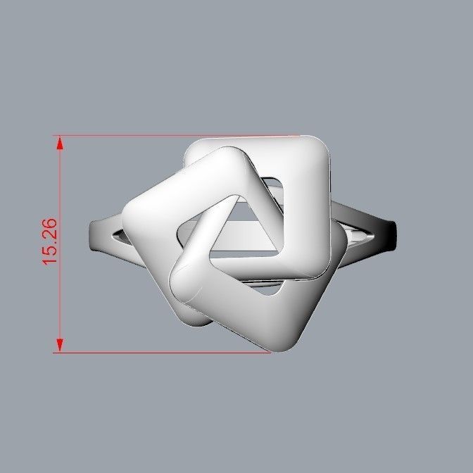 Women Ring geometric with rhombuses 3dm stl 3D print model 3D print model_31