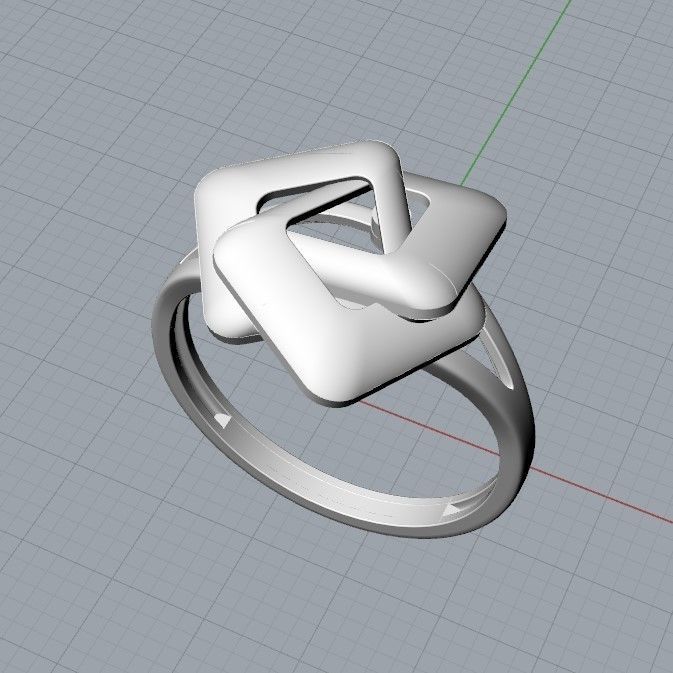 Women Ring geometric with rhombuses 3dm stl 3D print model 3D print model_32