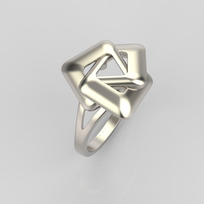 Women Ring geometric with rhombuses 3dm stl 3D print model 3D print model_12