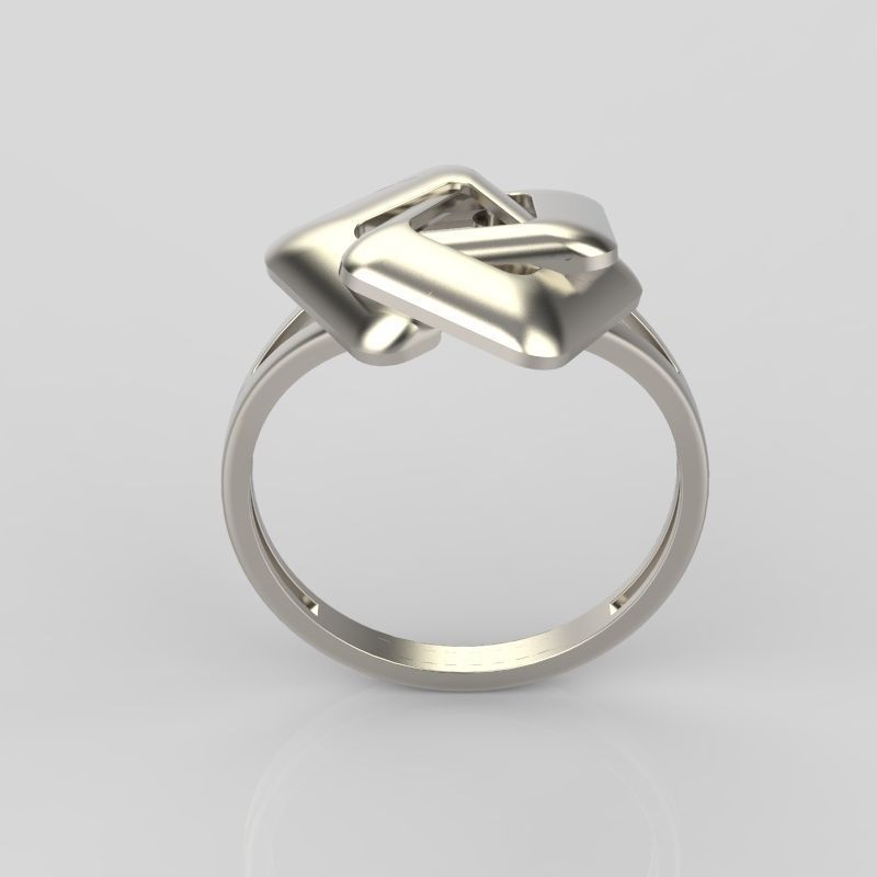 Women Ring geometric with rhombuses 3dm stl 3D print model 3D print model_6