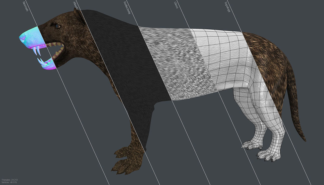 Extinct animals pack v3 Low-poly 3D model_14