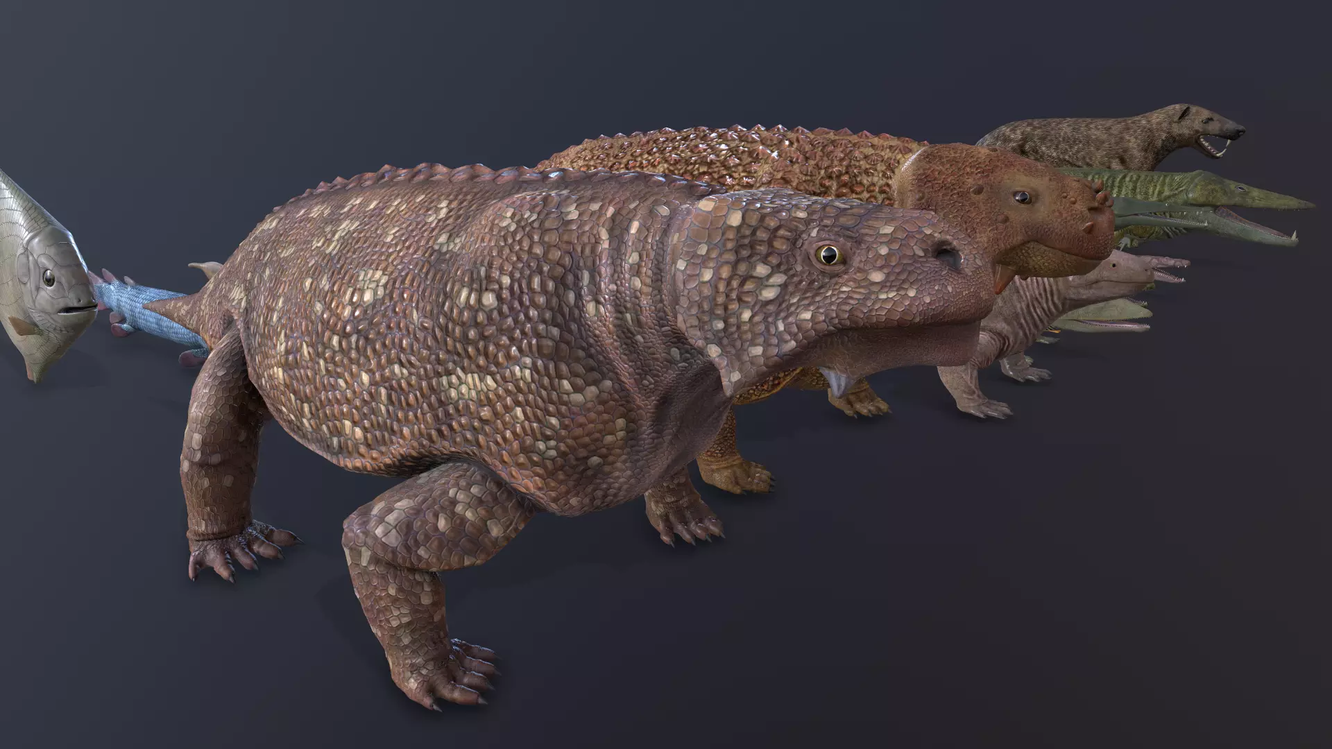 Extinct animals pack v3 Low-poly 3D model_0