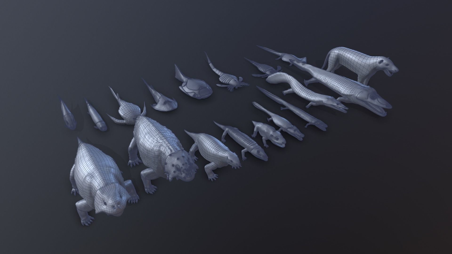 Extinct animals pack v3 Low-poly 3D model_17
