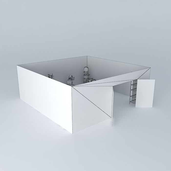 Woodshop Floor Plan Free 3D model_3