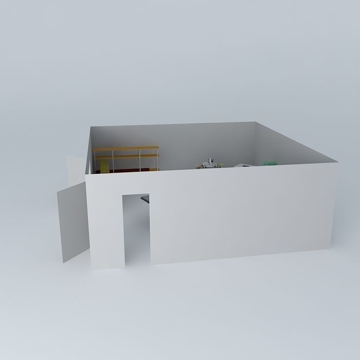 Woodshop Floor Plan Free 3D model_2
