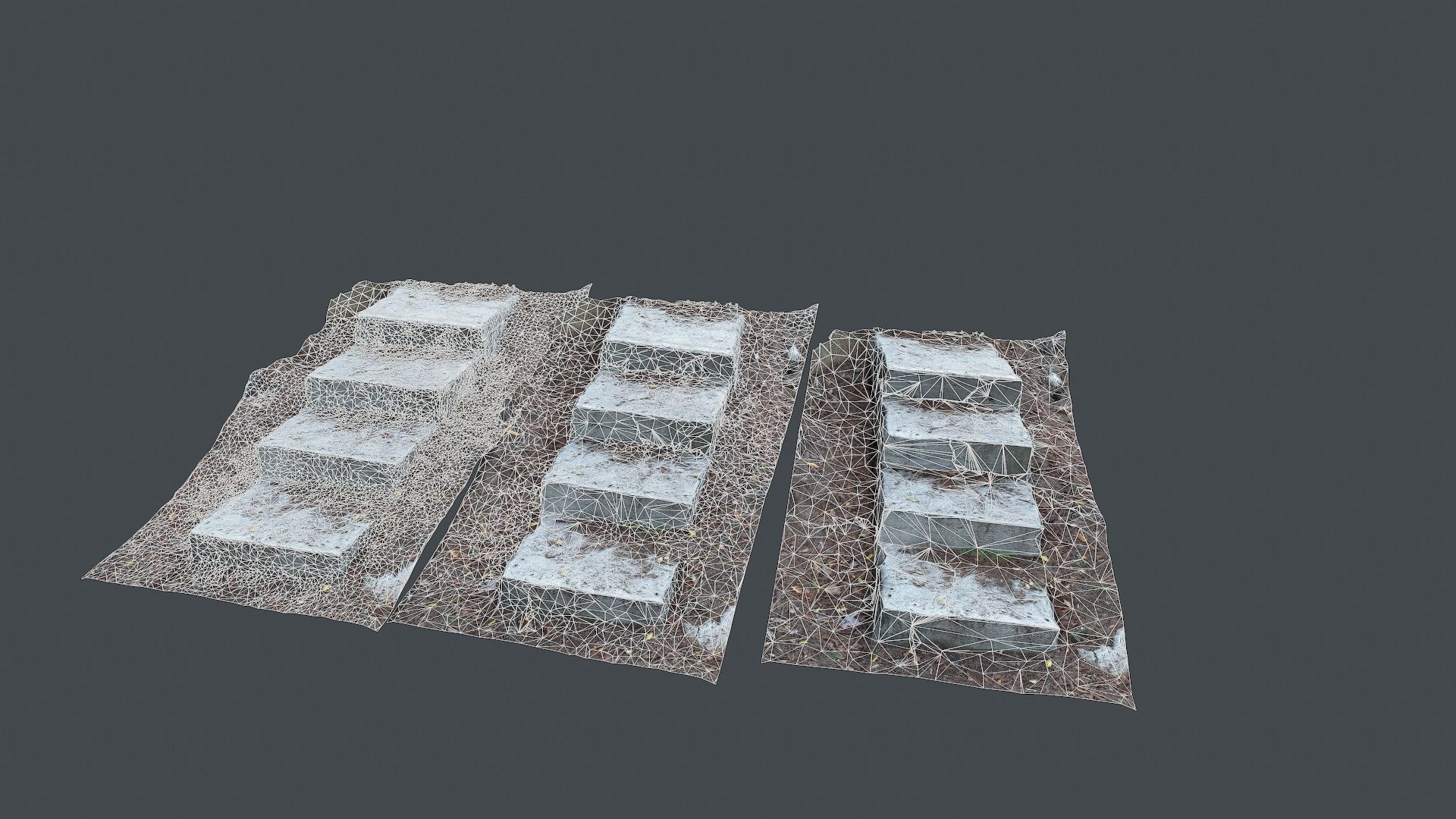 Photoscanned Outdoor rocky steps Low-poly 3D model_3